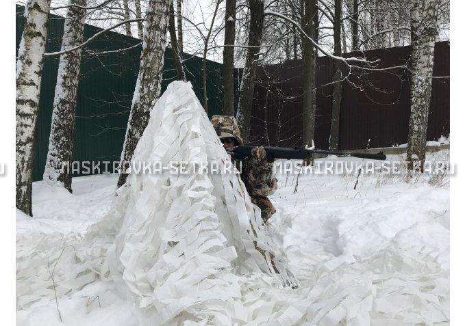 Маскировочная сеть Снег 3х6 м без антипирена – купить по цене 4400 руб. в интернет-магазине в городе Киров картинка 2